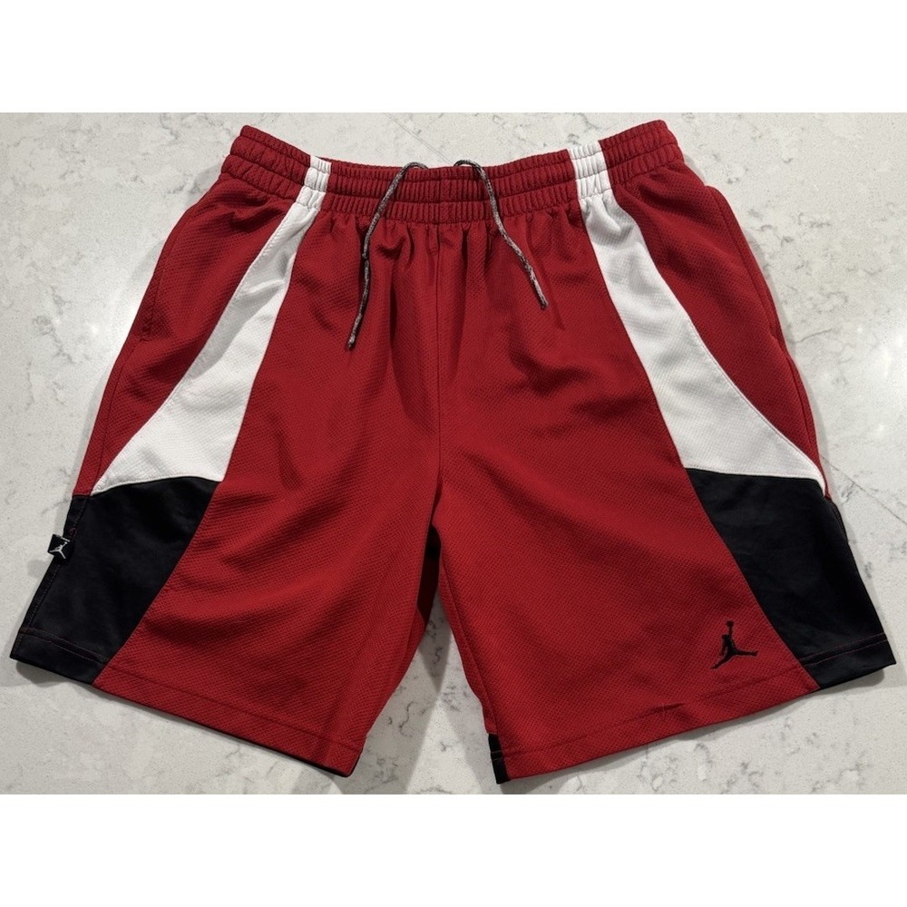 Jordan‎ Basketball Shorts Youth Large 16-18 Red Black White Dri-FIT Athleisure